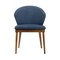 Armen Living Arcadia and Juno 48" Round Blue and Walnut Wood 5 Piece Dining Set SETARDI5JNWABLU48 - alternate 4
